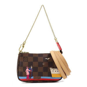 LOUIS VUITTON Authentic Brown Damier Canvas Pochette Shoulder Bag